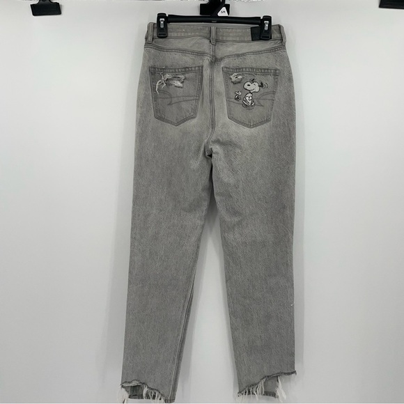 AE x Peanuts Snoopy Gray Mom Jeans – Size 6 - Picture 8 of 16